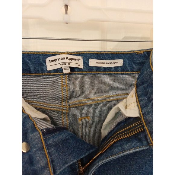 Nwt Women's American Apparel The High Waist Jean Medium Wash Size 24 - Picture 6 of 11